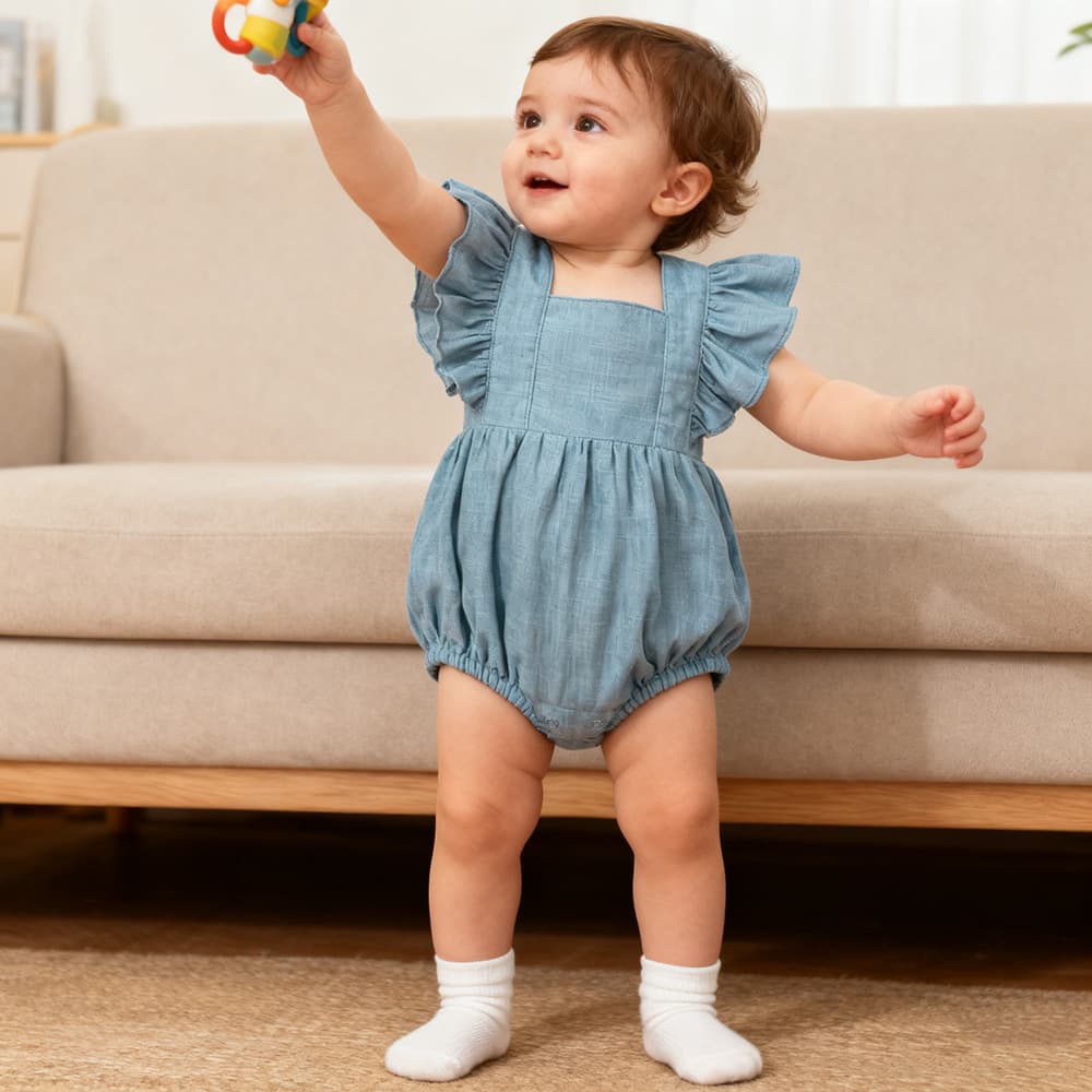 Cotton Linen Baby Romper Bodysuit Infant Summer Clothes Baby Jumpsuit Crawling Suit