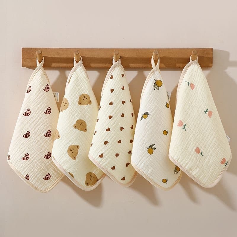 Pure Cotton Gauze Square Towel Class A Baby Towel Newborn Bib Small Square Towel Soft Cotton Baby