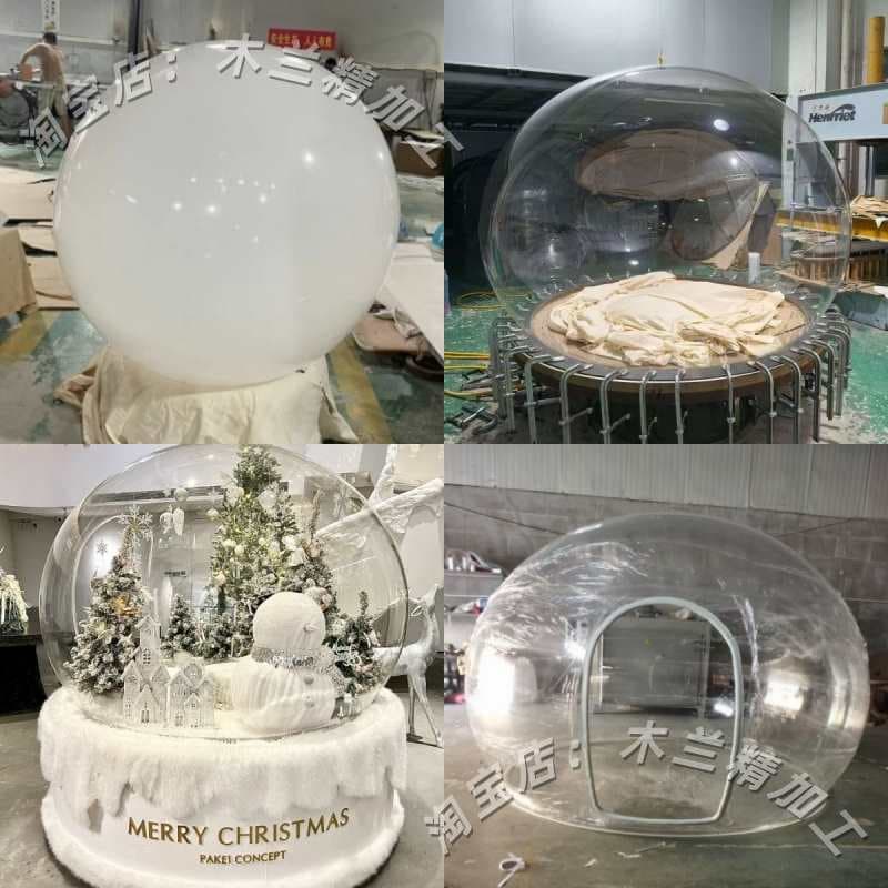 Large Acrylic Glass Transparent Dust Cover, Clear Plastic Large Ball Display for Christmas
