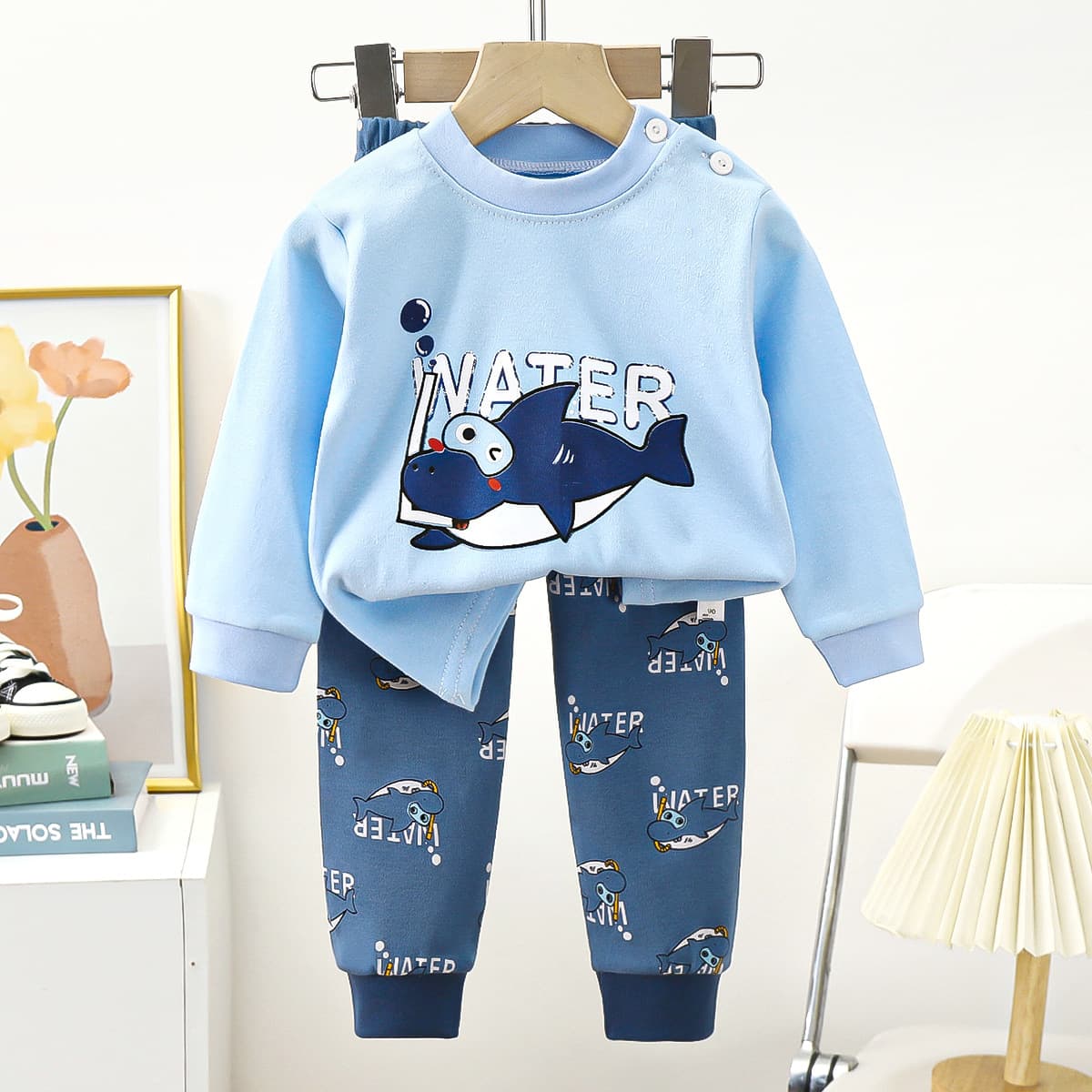 Kids' Cotton Underwear Set Thermal Boys' Autumn Pajamas Girls' Baby Long-Sleeve Top and Pants Homewear Children's Clothing Class A