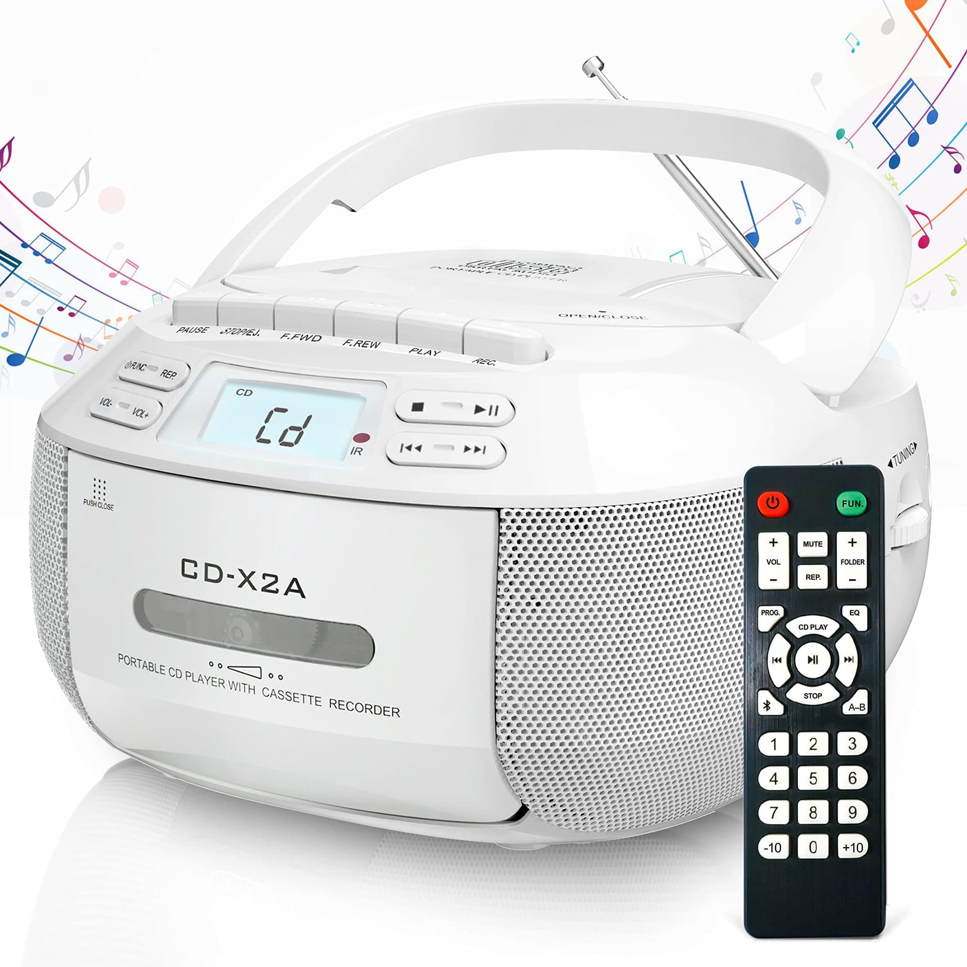 Amazon Foreign Trade CD Boombox Stereo Bluetooth AM/FM Radio Cassette Tape Deck CD Player