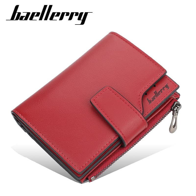 Fashionable Short Zipper Wallet Women's Clutch Coin Purse Simple Urban Style PU Leather Bifold Wallet Baellerry N5013