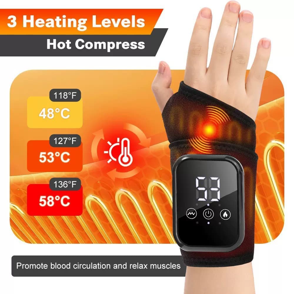 Cross-border Hand Massager Wrist Heat Therapy Tendon EMS Electric Pulse Wrist Joint Physiotherapy Heating Wrist Massager