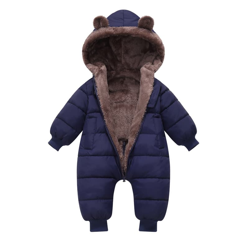 Foreign Trade Baby Romper Winter Fleece-Lined Warm Outdoor Crawling Suit Newborn Clothes Infant Cotton Padded Jacket Winter