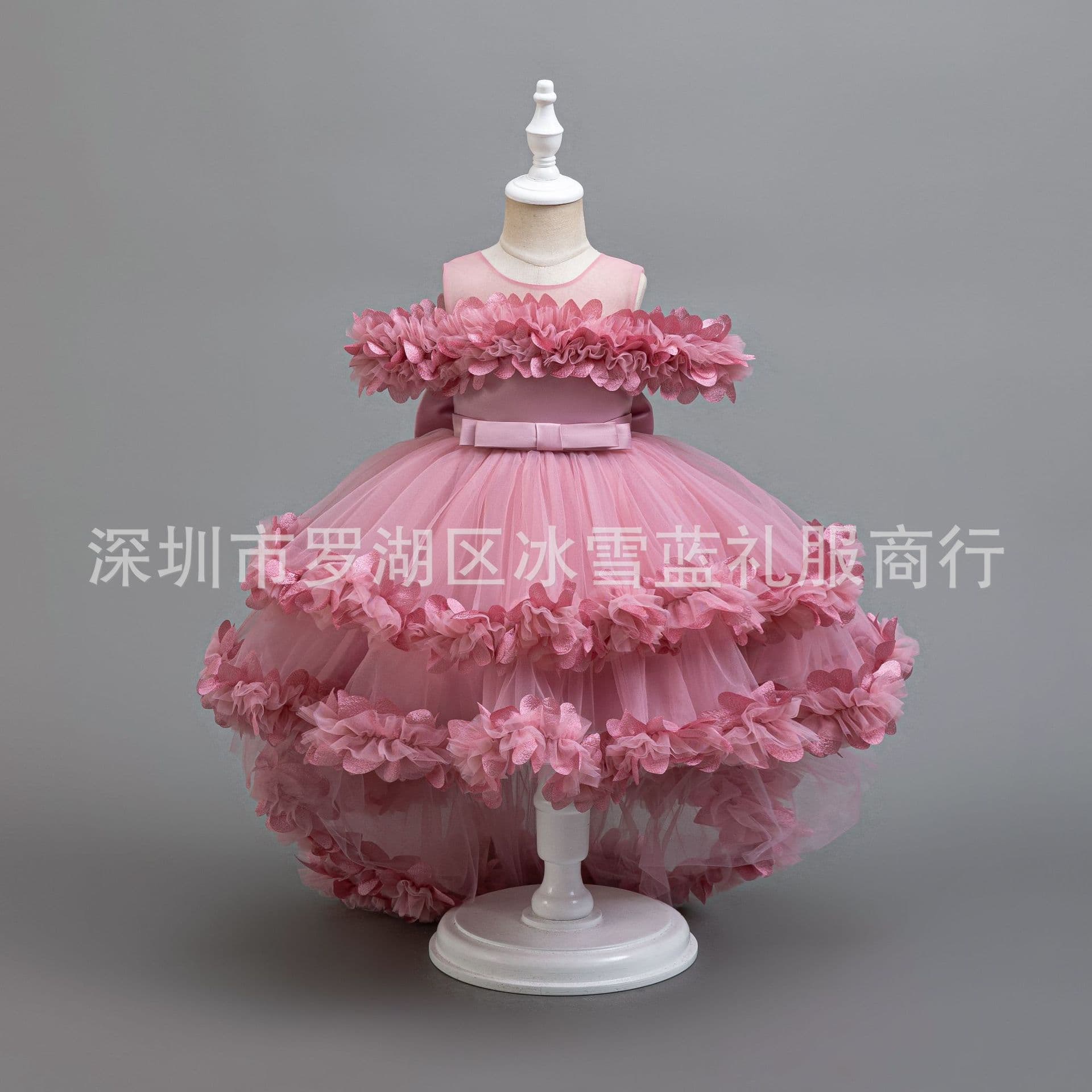 New Children's Tulle Cake Dress Princess Dress Flower Girl Baby Dress for 1st Birthday
