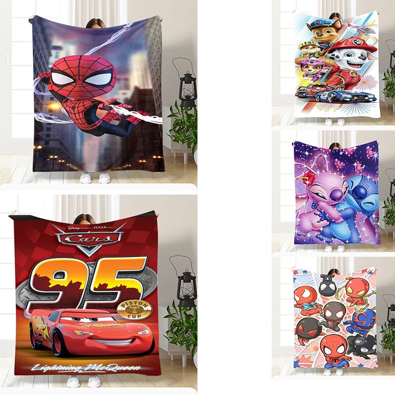 Cross-Border Amazon Hot-Selling Flannel Single-Sided Digital Print Blanket, Popular Animated Character Small Cover Blanket, Single Piece Available