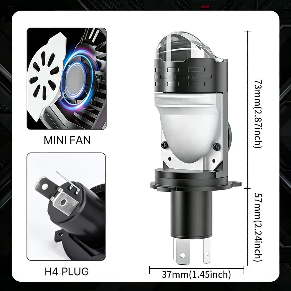 Cross-border best-selling P5 car LED headlights, H4 direct-plug lens, high-power integrated high and low beam motorcycle headlights