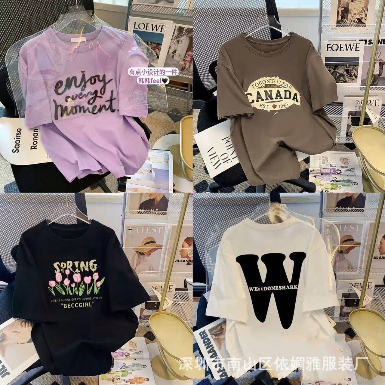 Alibaba Women's Clothing Wholesale 2025 Summer 1 Yuan 2 Yuan Factory Cheap Short Sleeve T-Shirt Women Wholesale Street Stall Goods