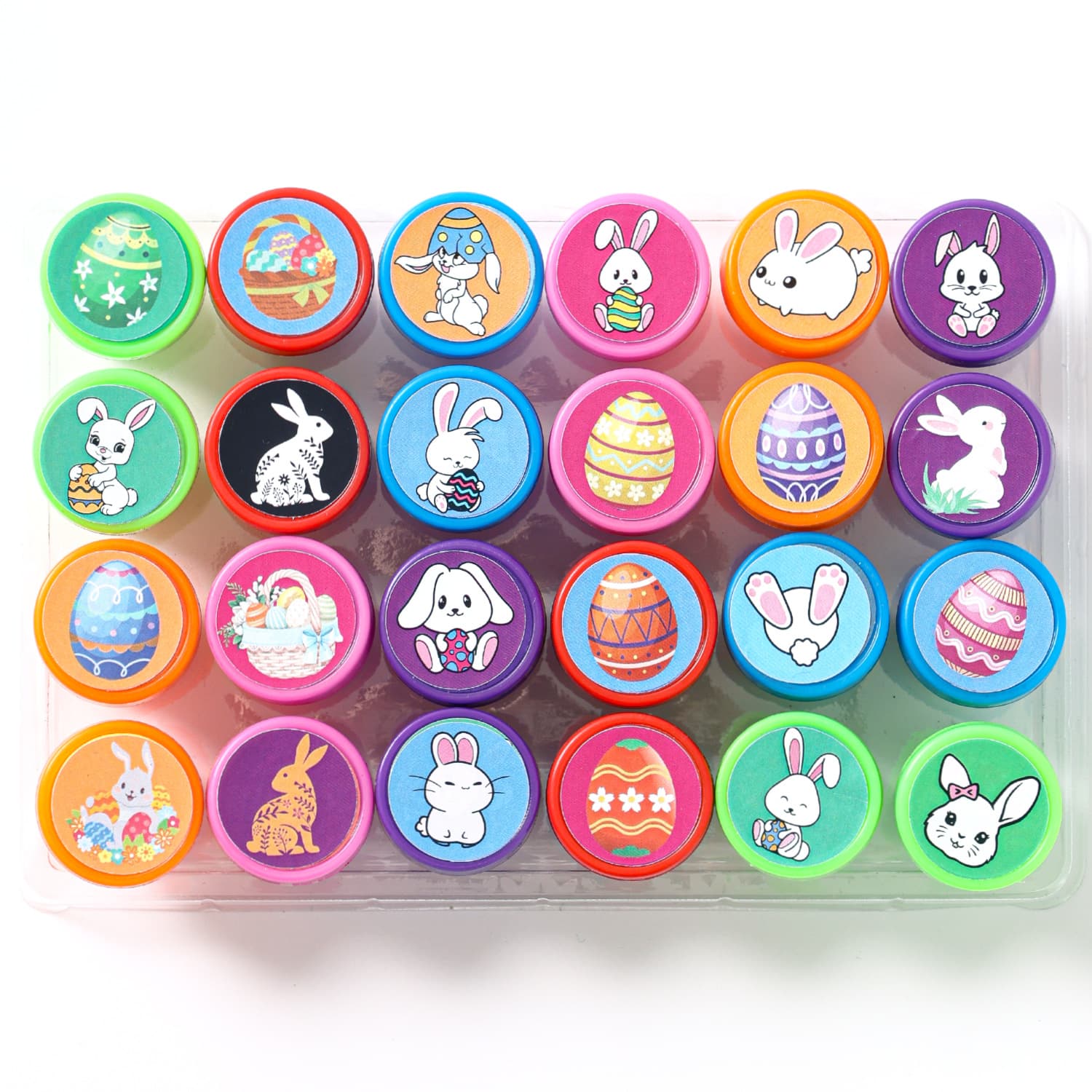 24-Piece Easter Children's Stamps Set Cute Bunny Stamps
