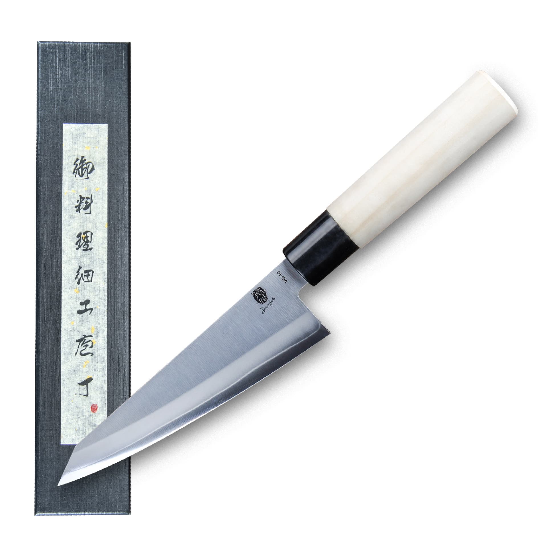In stock Japanese-style composite steel yakitori knife with wooden handle, suitable for both commercial and household use, multi-purpose boning knife, high carbon stainless steel.