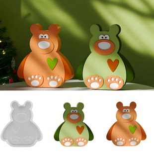 DIY Sitting Bear Decoration Resin Mold Home Decoration Love Bear Plaster Silicone Mold