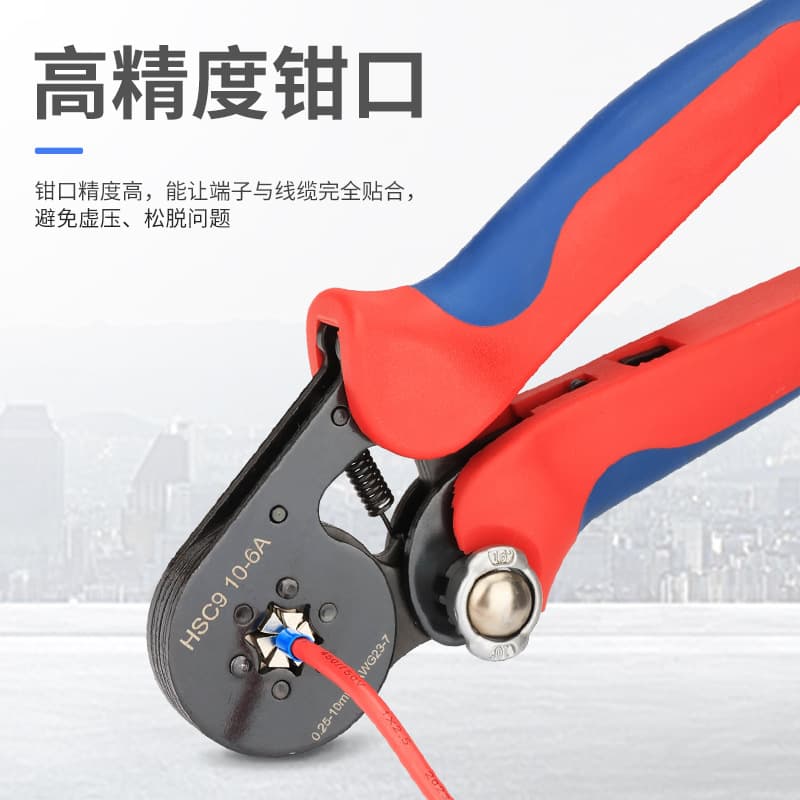 HSC9 10-6A Ferrule Crimping Tool Needle Type Wire Crimper Hexagonal Crimping Pliers Cold Press European Style Pliers