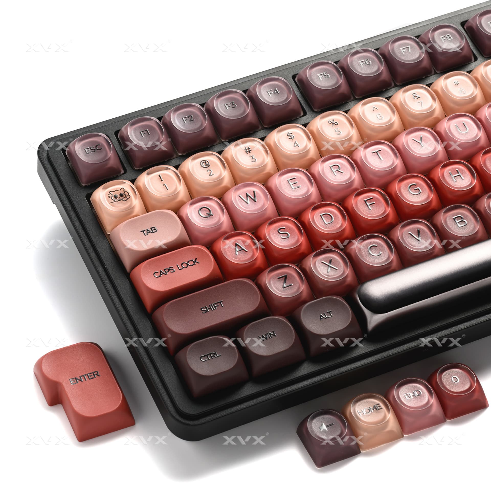 XVX Lipstick keycaps HOA jelly frosted translucent metallic texture mechanical keyboard caps customizable cute rounded personality