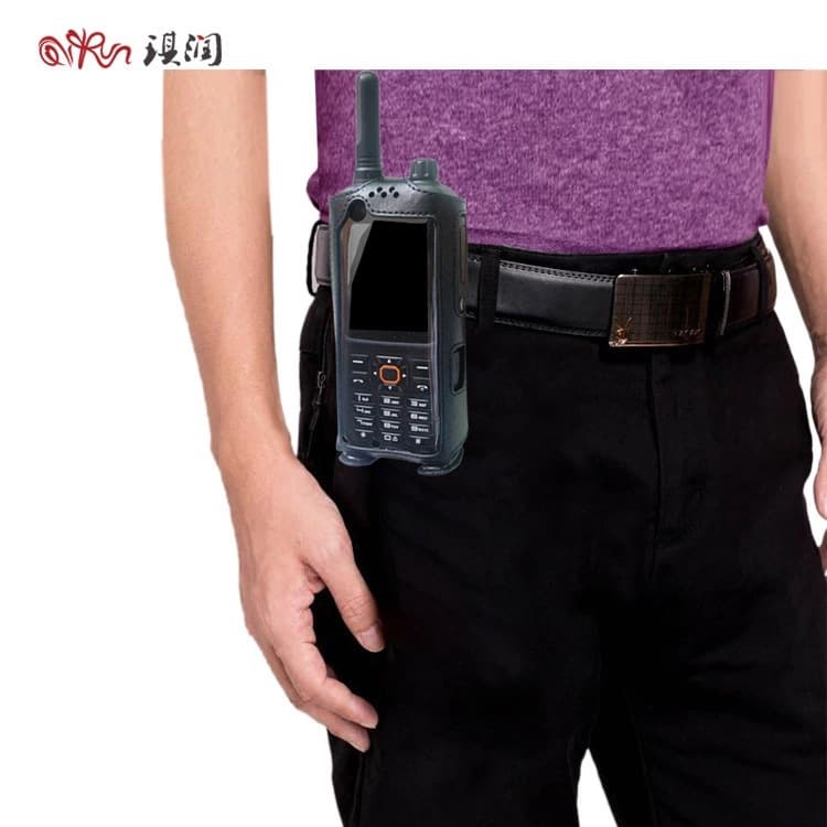 Walkie-talkie leather case, multifunctional tactical wireless handheld walkie-talkie belt bag, railway data transmission walkie-talkie protective case