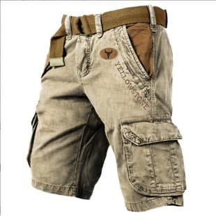 New Men's Summer Shorts, European and American Style, Big Size Cargo Pants, Loose, Wear-resistant, Casual