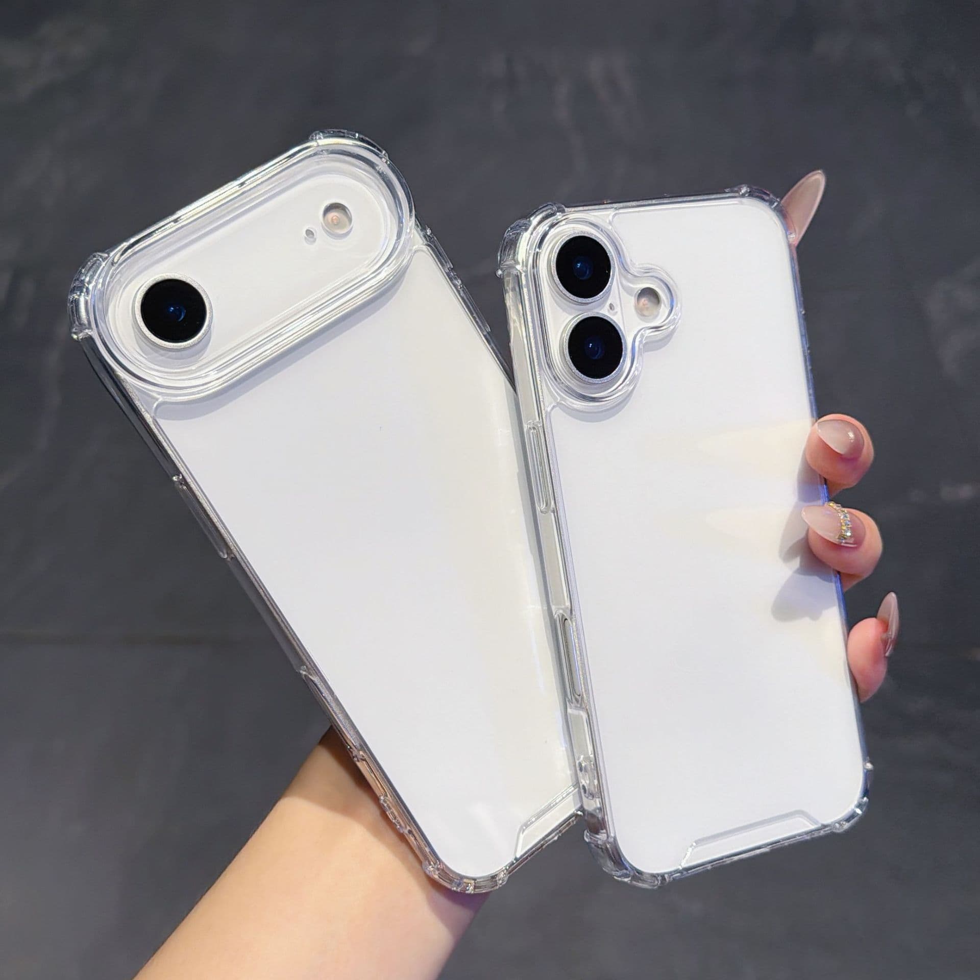 Four-corner 2-in-1 Phone Case Compatible with iPhone 17 PRO MAX, Fashion Transparent 16/15 Acrylic 12 Drop-proof 11