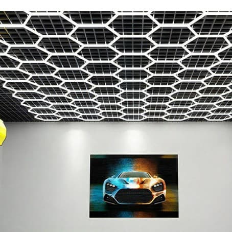 Car Wash Room Light, Car Detailing Workstation Light, Honeycomb Grid Light, Machine Repair Room, Ceiling LED Light, LED Light Bracket