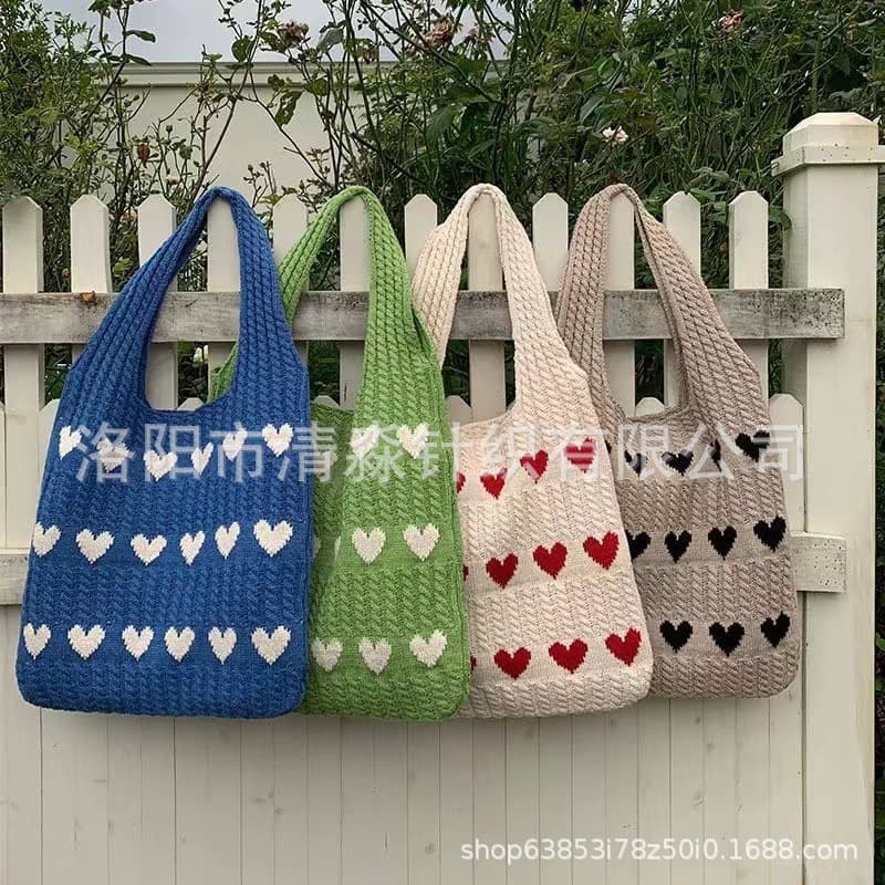 Large Capacity Woven Bag Summer Niche Design Red Hollow Straw Beach Travel Shoulder Tote Bag
