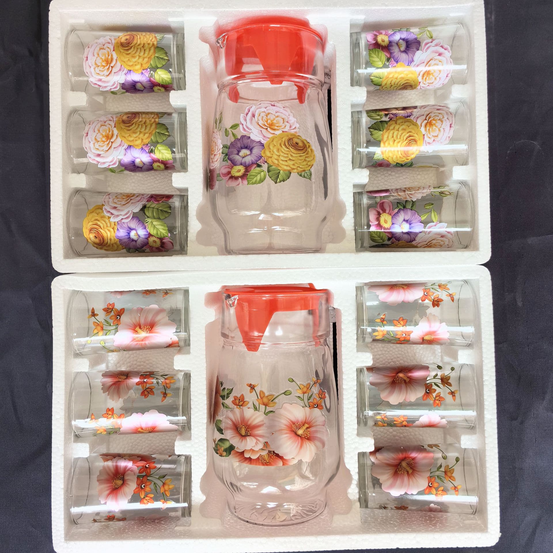 8 oz Belly Pot 6-Cup One-Pot Set Color Box Glass Cup Heat Transfer Export to South America, Philippines, Malaysia
