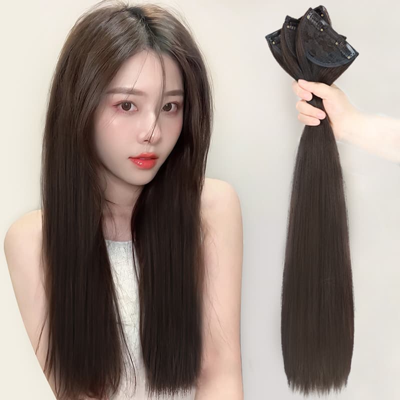 Three-Piece Wig for Women with Long Curly Hair, Fluffy and Naturally Increases Hair Volume, Imitates Human Hair, Invisible and Seamless, Large Wave Hair Extensions