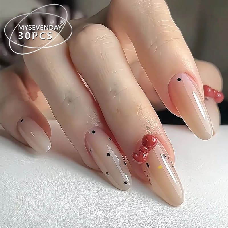 Ins Wearable Nail Tips Premium Cute Cartoon Handmade Nail Stickers Xiaohongshu Viral Sweet Girl Fake Nails