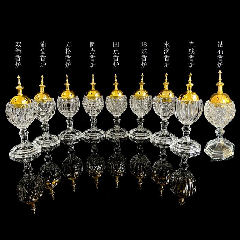 Factory Direct Middle East Arabic Crystal Incense Burner Christmas Decoration Home Glass Aromatherapy Burner