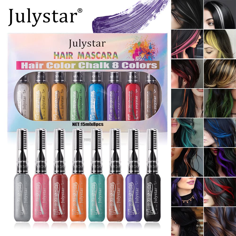 Cross-Border Makeup Stage Makeup Easy to Color and Long-Lasting Multi-Color Mascara Wholesale Party Mascara Set with Brush