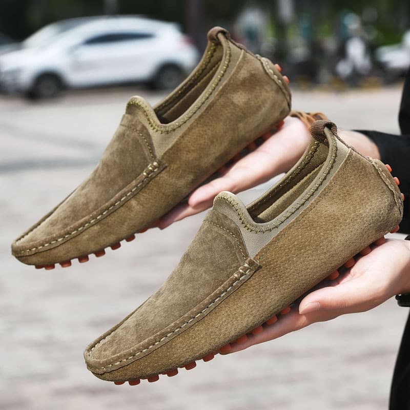 Genuine Leather Loafers for Men 2022 Fall New Style Soft Leather Cowhide Sole Trendy Korean Casual Driving Shoes Large Size