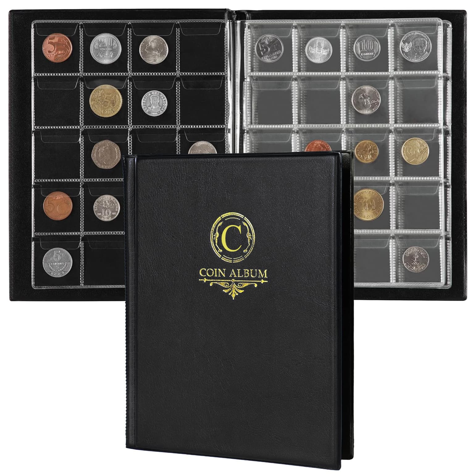 Cross-border 200-grid coin book, coin collection book, coin commemorative coin storage book, ancient coin storage stamp