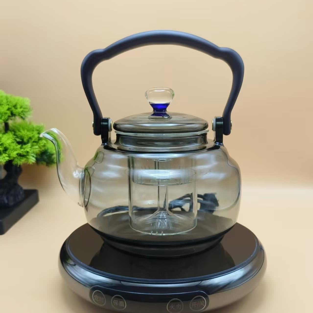 High Borosilicate Glass Tea Boiling Pot, Large Capacity Hearth-style Flower Tea Brewer, Household 2025 New Model, Heat-Resistant Hanging Pot