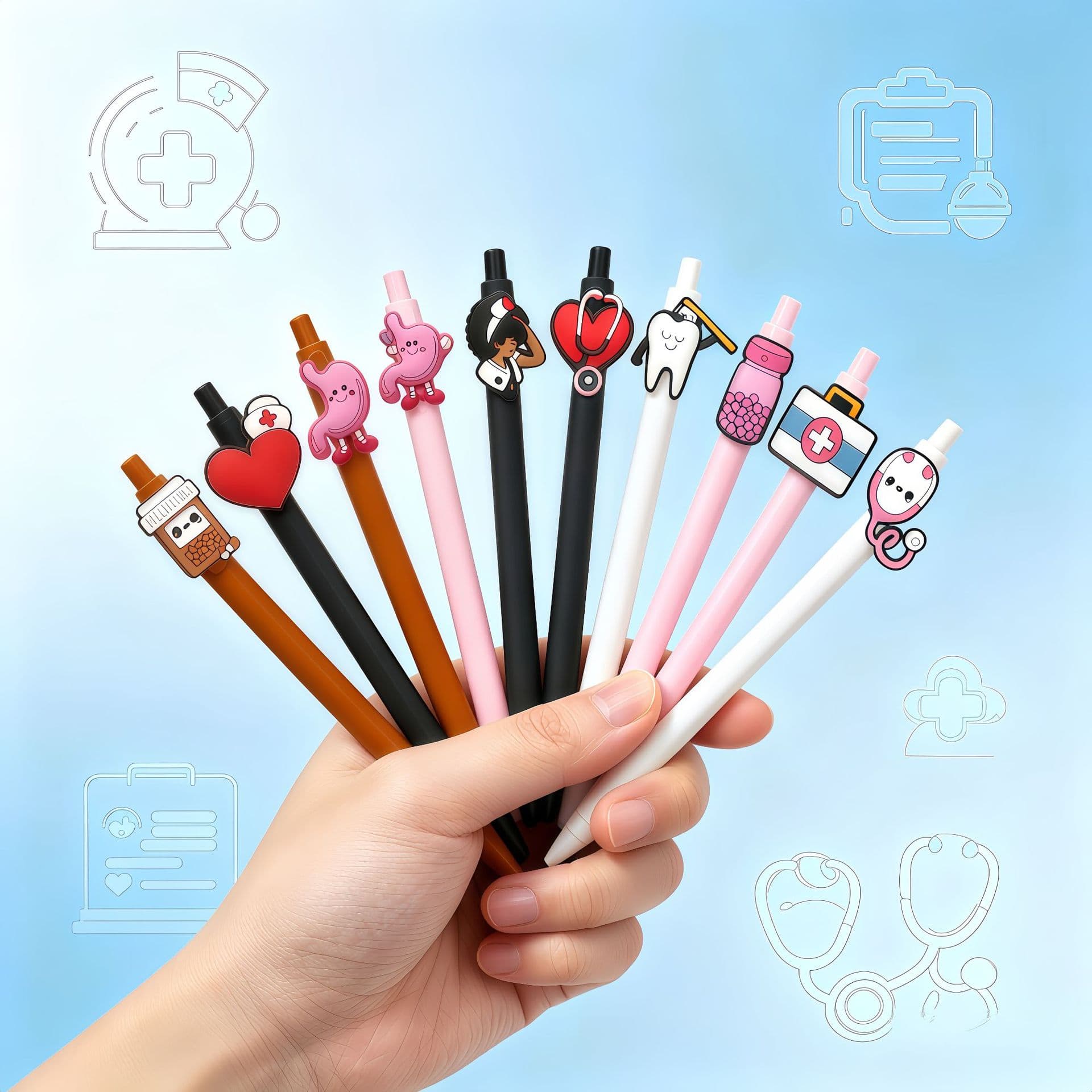Medical nurse ballpoint pen soft patch press pen ballpoint pen gel pen student gift pen smooth ball pen