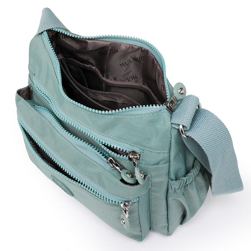 Crossbody Simple Korean-Style Women's Bag with Multiple Compartments, Casual Ladies' Mom Bag, Lightweight Nylon Versatile Crossbody Bag