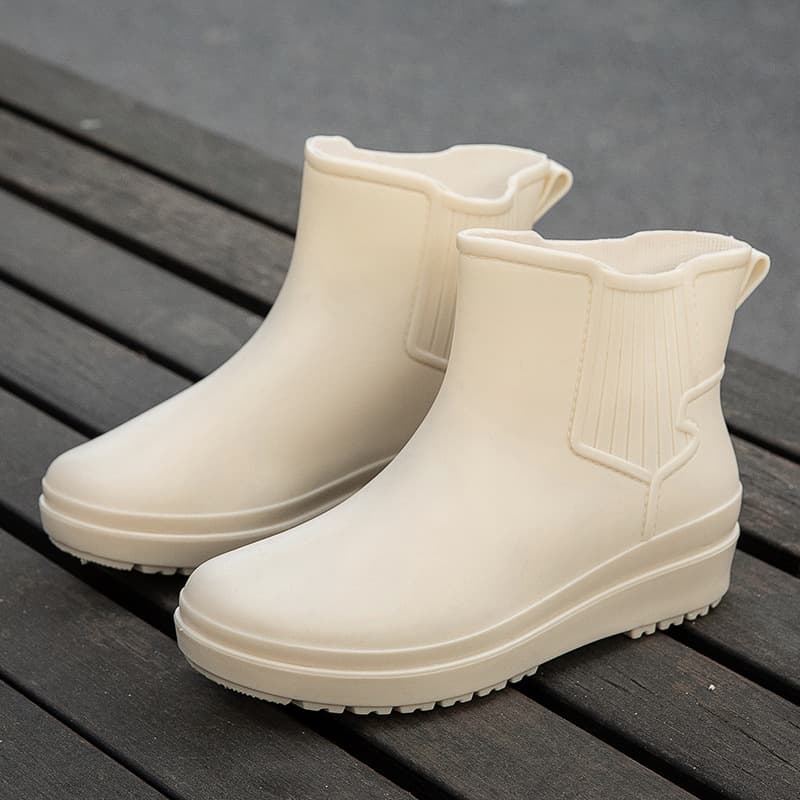 Anti-slip rain boots, kitchen waterproof shoes, summer short rubber shoes for laundry, plastic shoe covers, thick water boots, versatile