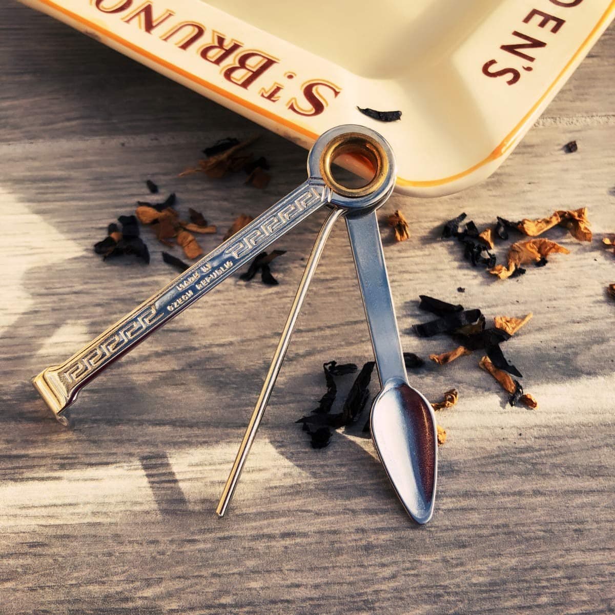 Pipe accessories cleaning tools, stainless steel three-in-one cigarette knife, scraper, metal strip, pressure rod, needle, three-piece set