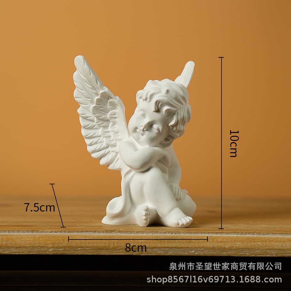 Cross-border Nordic Resin Roman Column Candle Holder Angel Figurine Sculpture Window Display Showroom Photo Prop Soft Decoration