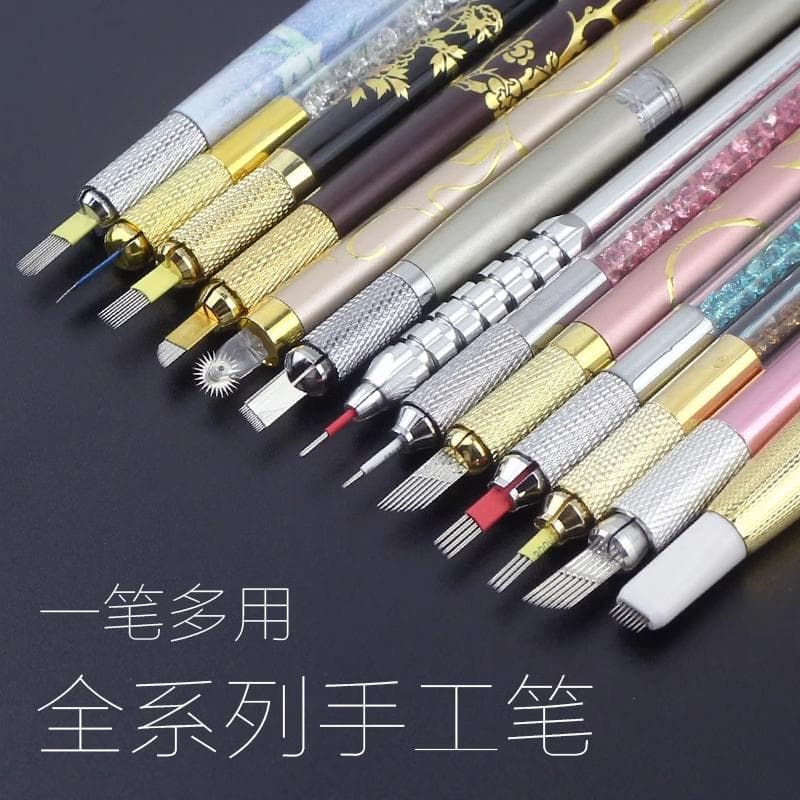 High-end genuine new semi-permanent makeup pen, multi-functional three-in-one eyebrow embroidery and shading pen