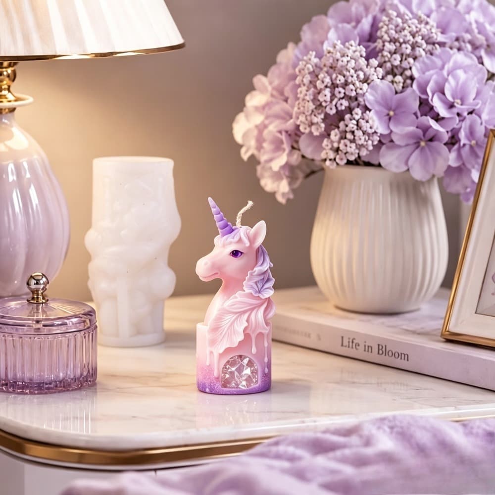 Crystal Unicorn 3D Silicone Mold DIY Aromatherapy Candle Resin Hand-Poured Mold