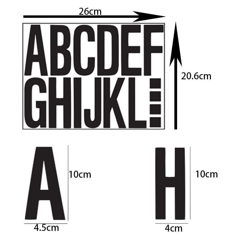 Cross-border Stock English Letters Numbers Hollow 4-inch Vinyl PVC Sticker Labels