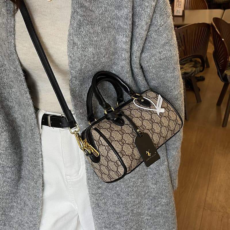 2026 New Luxury Vintage Boston Bag for Women, Fashionable Versatile Handbag Shoulder Crossbody Bag