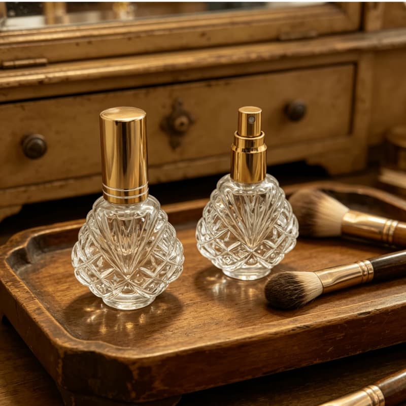 15ml Shell Fan-Shaped Perfume Refill Bottle, Glass Small Bottle with Fine Mist Spray, Portable Thickened Sample Perfume Bottle