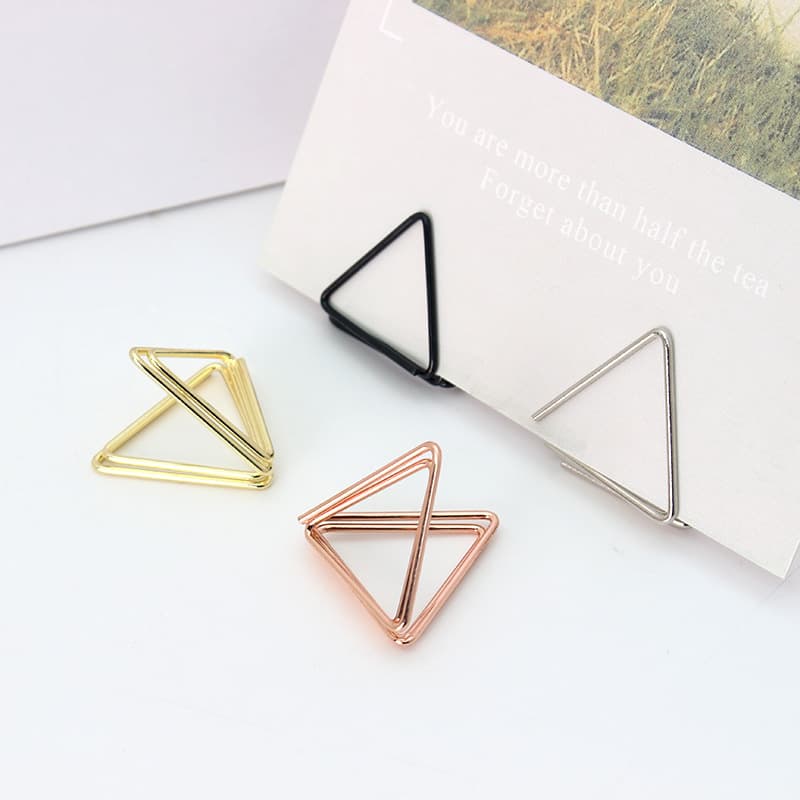 Wholesale in Stock Mini 3D Double-layer Heart Triangle Photo Clip, Note Clip, Desktop Ornament, Postcard Holder