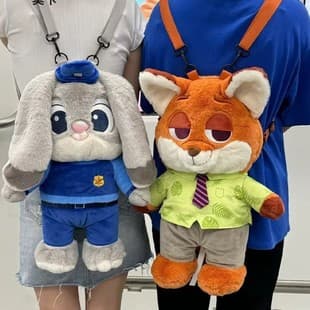 High Appearance Level 3D Plush Doll Bag Cartoon Fox Rabbit Plush Backpack Korean Style Cute Girl Backpack
