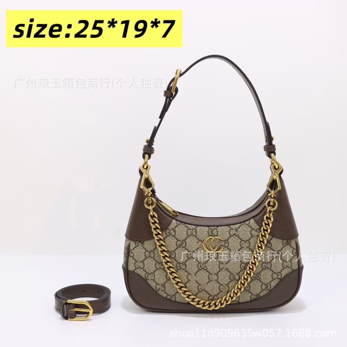 2025 New G-Collection Moon Bag Monogram Chain Underarm Bag Shoulder Crossbody Women's Bag