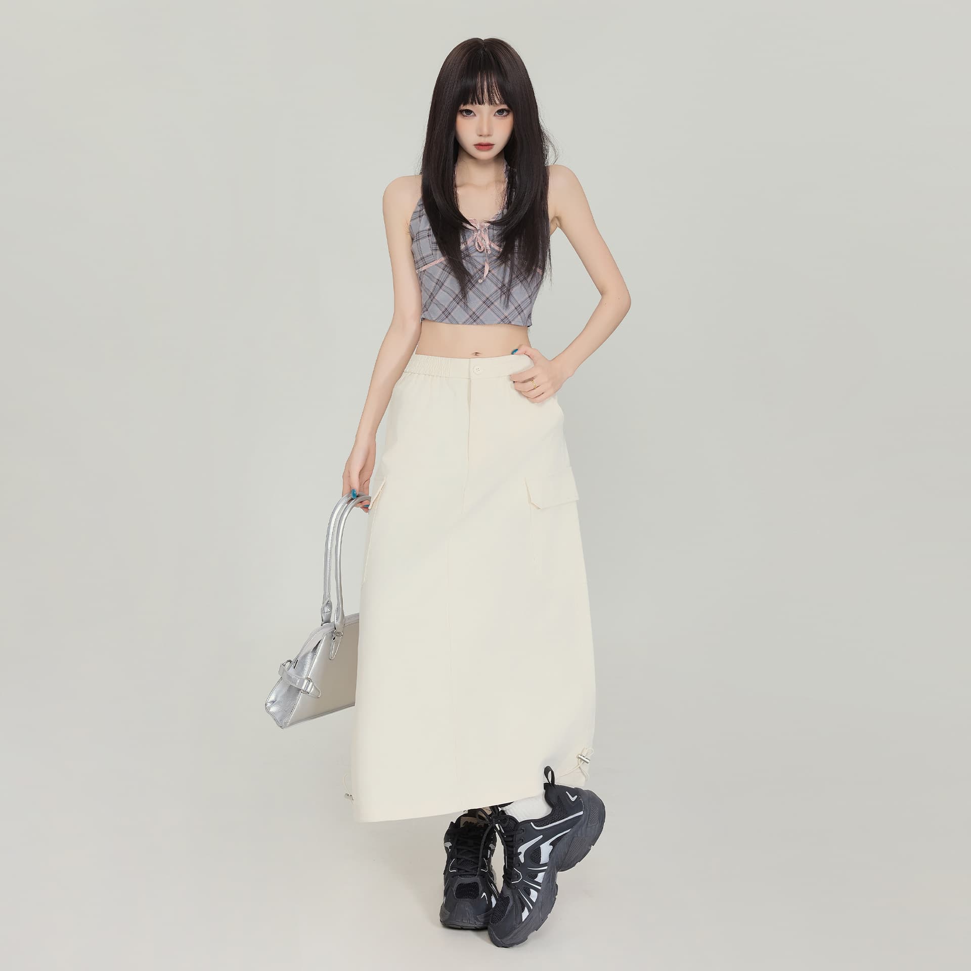 Summer Grunge Style American Casual Cargo Skirt, Forest Girl Age-Defying A-Line Skirt, Lazy Academia Half Skirt