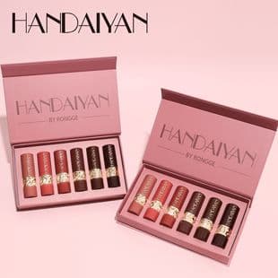 HANDAIYAN Amazon Hot-Selling Easy-to-Color Gift Box, 6-Piece Matte Lipstick Set, Lipstick Six Colors