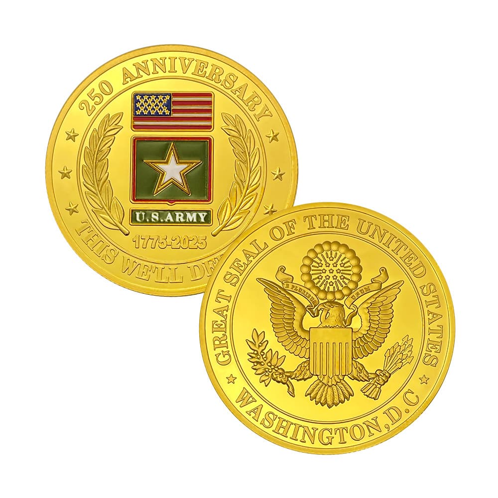U.S. Army 250th Anniversary Celebration Challenge Coin 250th Anniversary Cultural and Creative Coin Production Collection