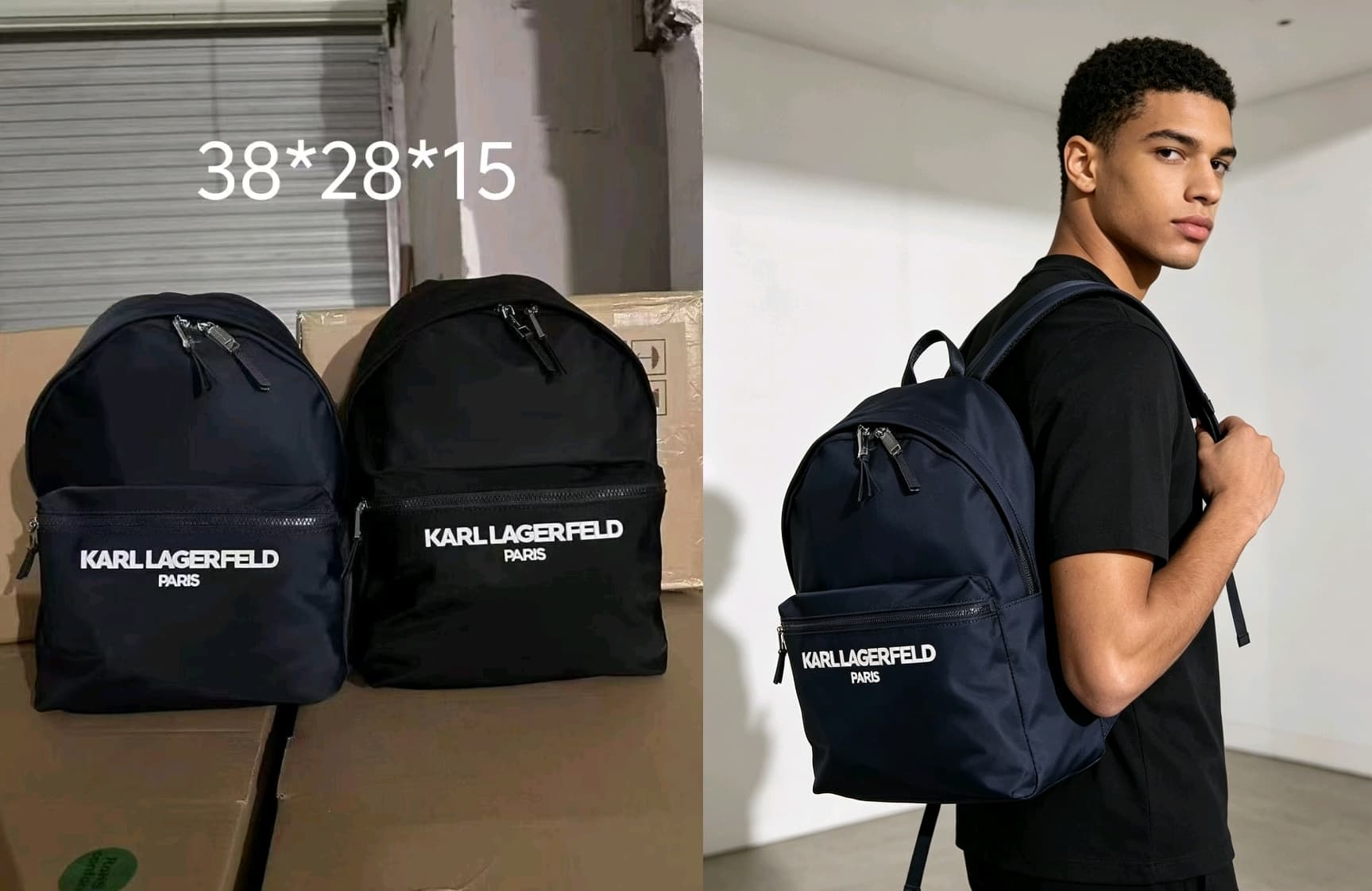 Lao Foye 2025 New KARL Letter Print Backpack Unisex Casual Travel Bag Waterproof Fabric Cross-border Women's Bag
