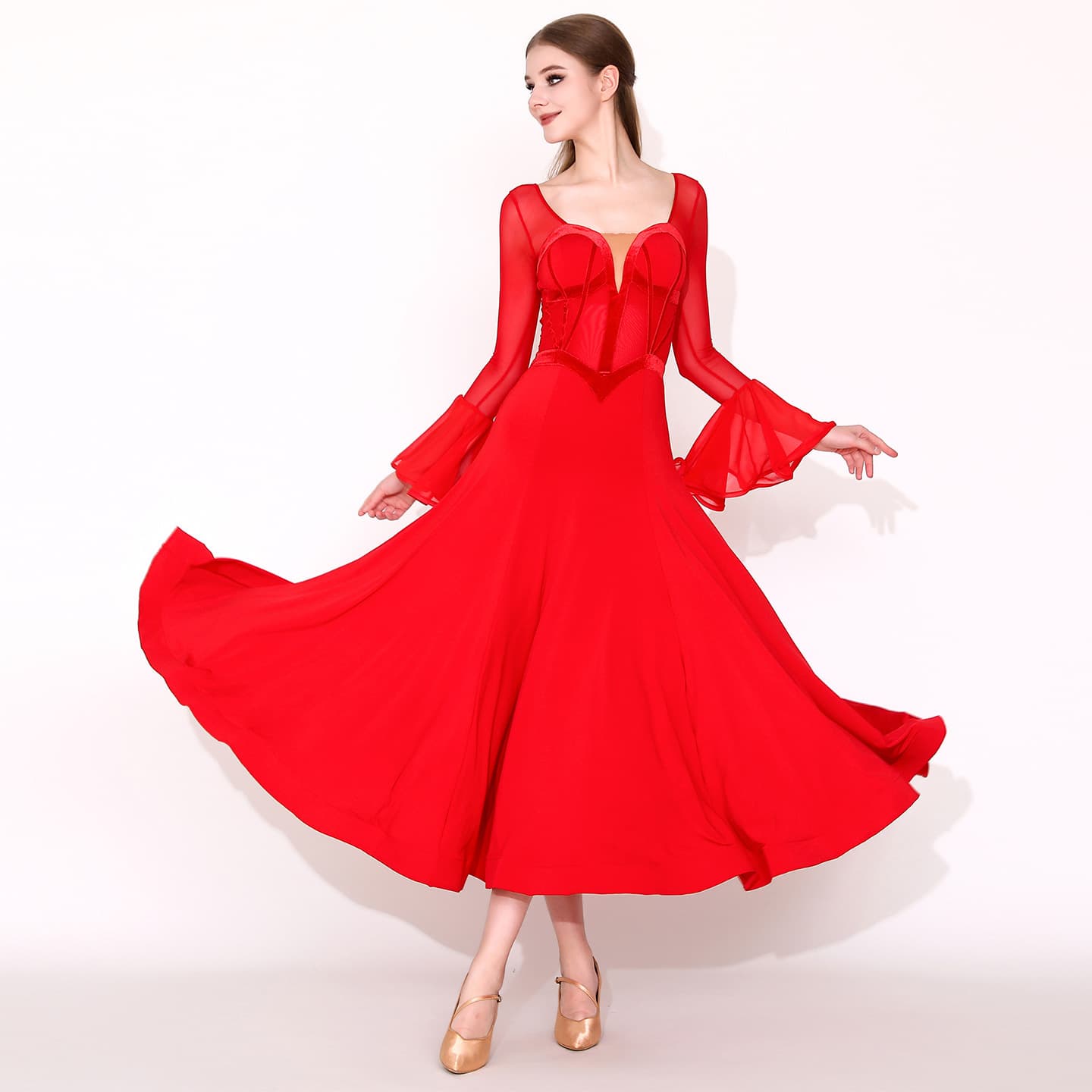 Ralph's New Aristocrat! Elegant Geometric Patchwork Modern Dance Wear MY939 Standard Dance Dress Waltz Ballroom Dance