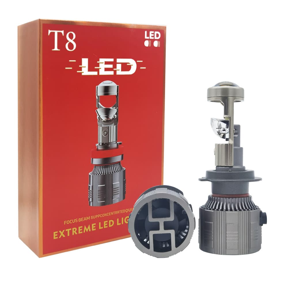 Car LED Headlight T8 Mini Lens H4 H7 H11 9005 9006 Retrofit Projector Light 40W Super Bright Cross-Border Supply