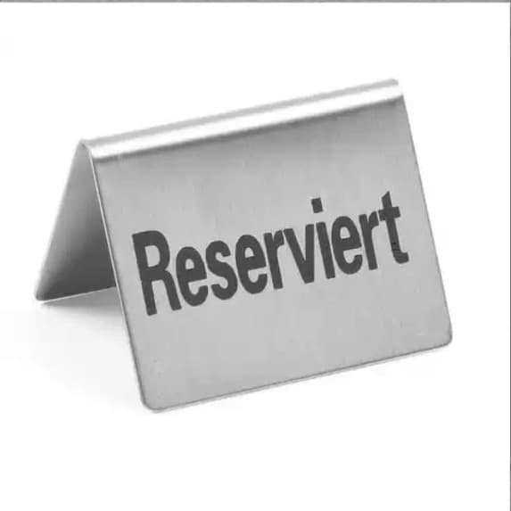 Stainless Steel Reserved Table Sign Double-Sided, No Smoking Table Number Plate, Reservation Marker